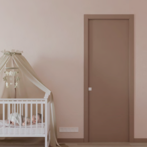 Puerta acústica corredera con tapetas.